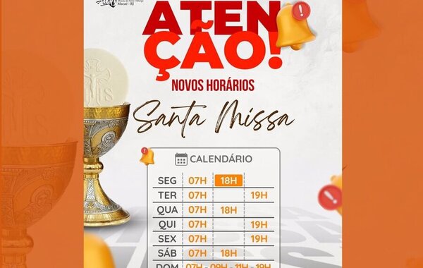 Horários da Santa Missa