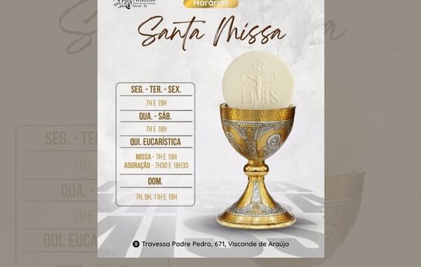 Horários da Santa Missa